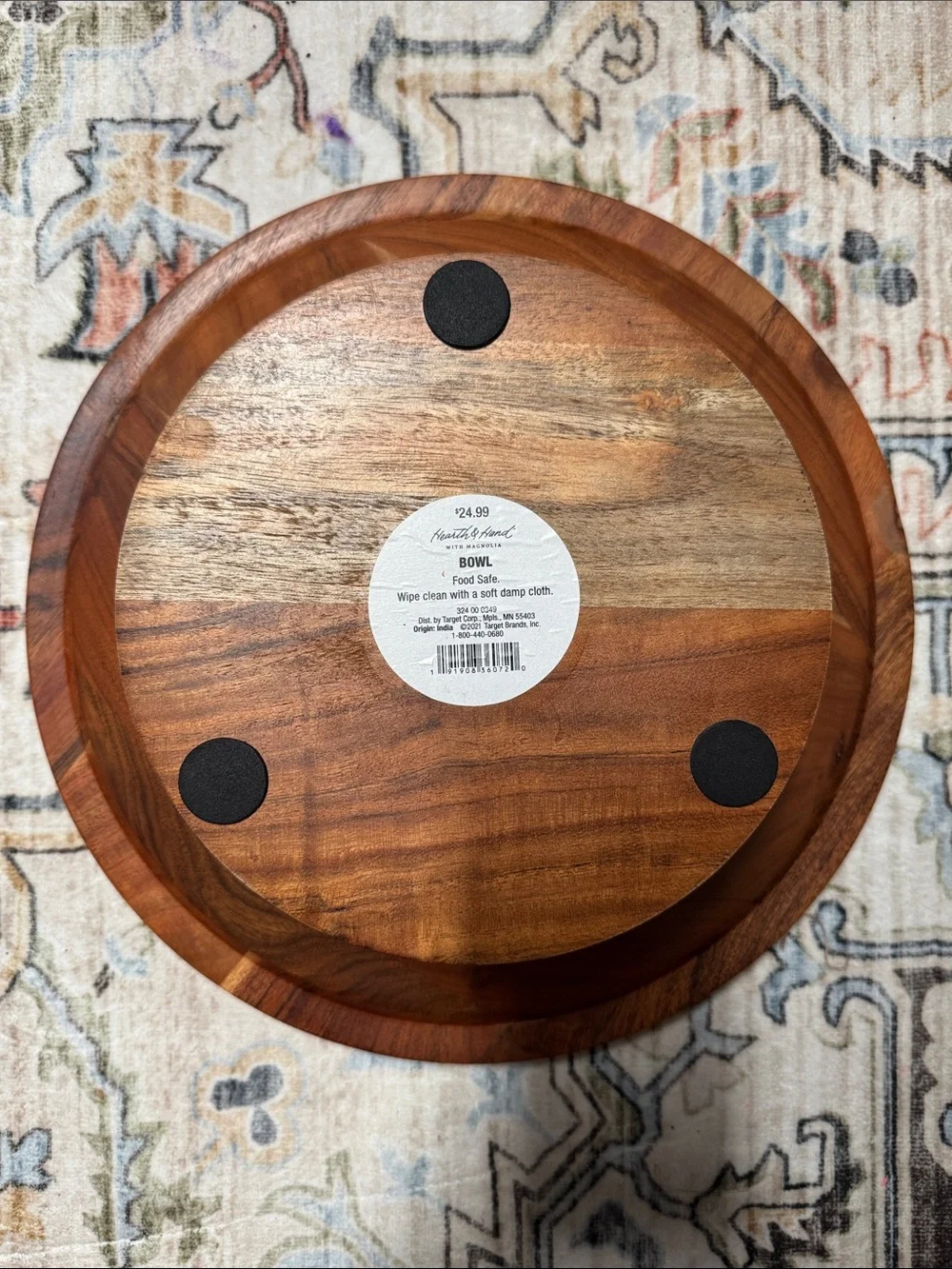 Hearth & Hand Warm Wood Grain Serving Bowl - Brown